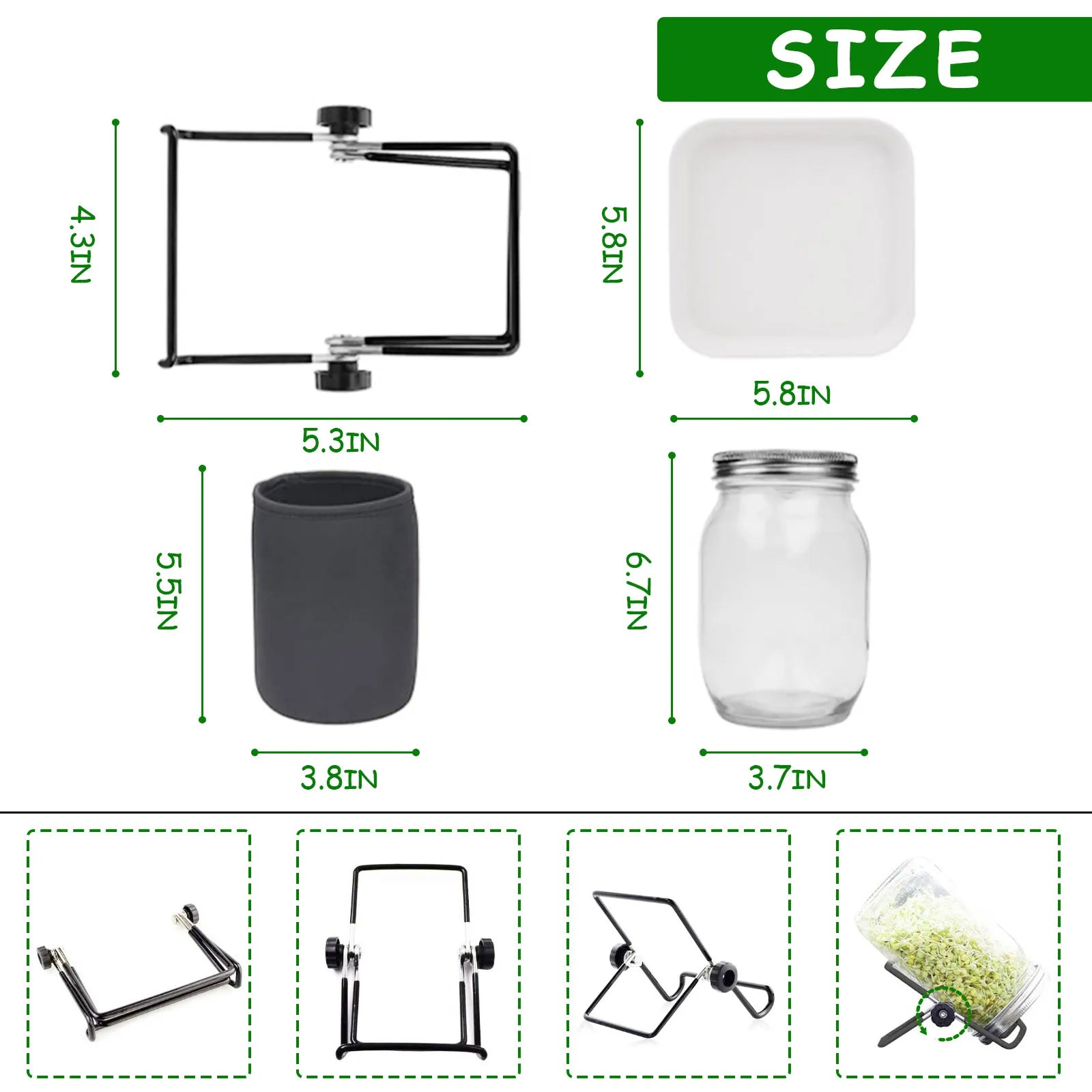 🌱 Harvest Health at Home: The Deluxe Glass Seed Sprouting Jar Kit