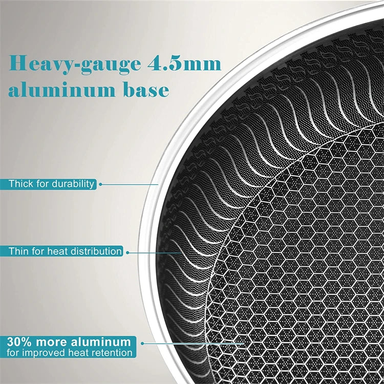 Stainless Steel Honeycomb Frying Pan with Lid – Model KC0480