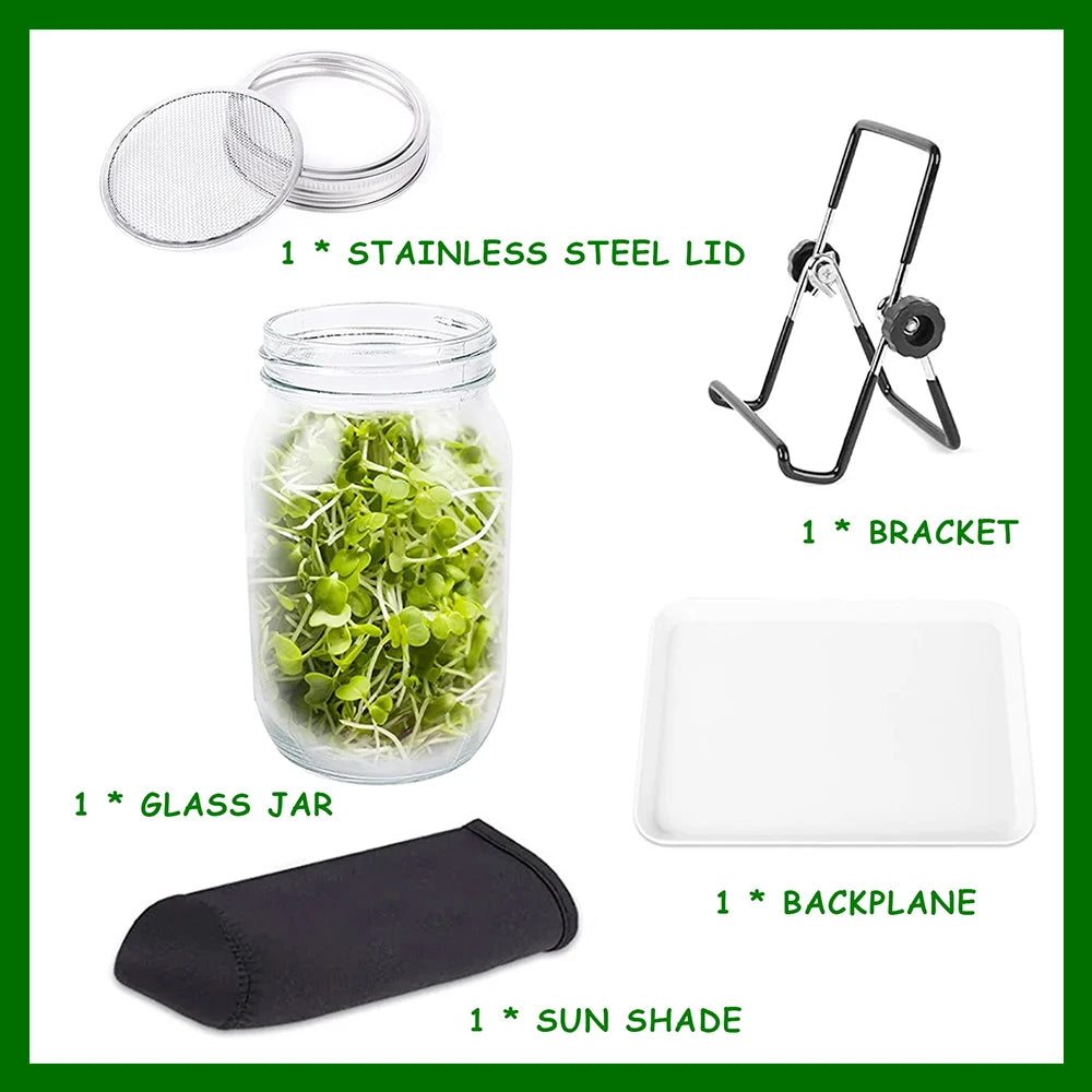 🌱 Harvest Health at Home: The Deluxe Glass Seed Sprouting Jar Kit