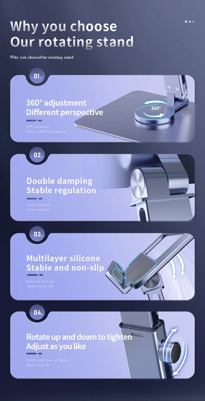 Aluminum Adjustable Foldable Tablet Stand Desk