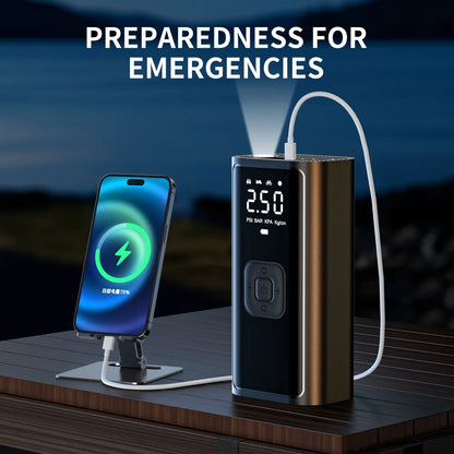 YIJU Rechargeable Car Air Pump – Digital Cordless Tire Inflator
