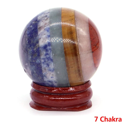 Halloween | 40MM Halloween Crystal Sphere – Natural Gemstone Energy Ball with Wooden Stand