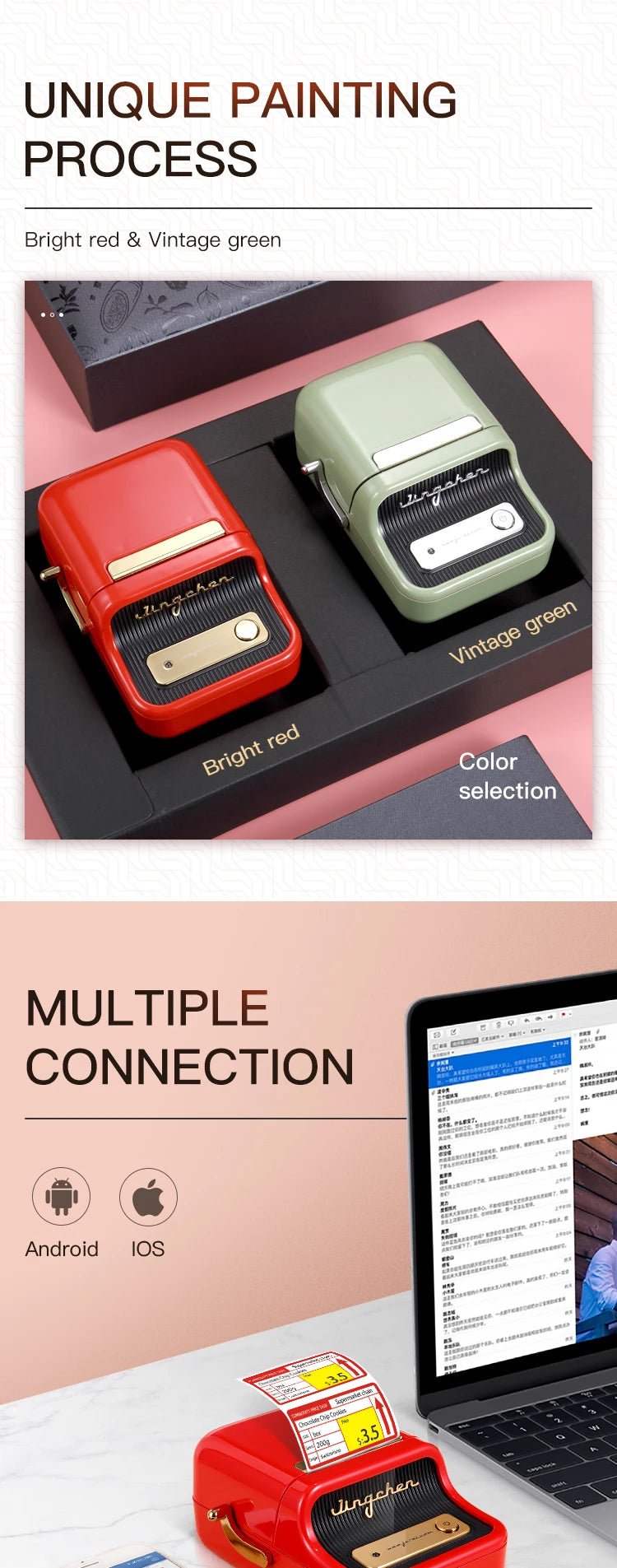 B21 Mini Portable Thermal Label Printer