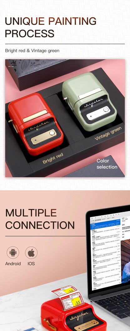 B21 Mini Portable Thermal Label Printer