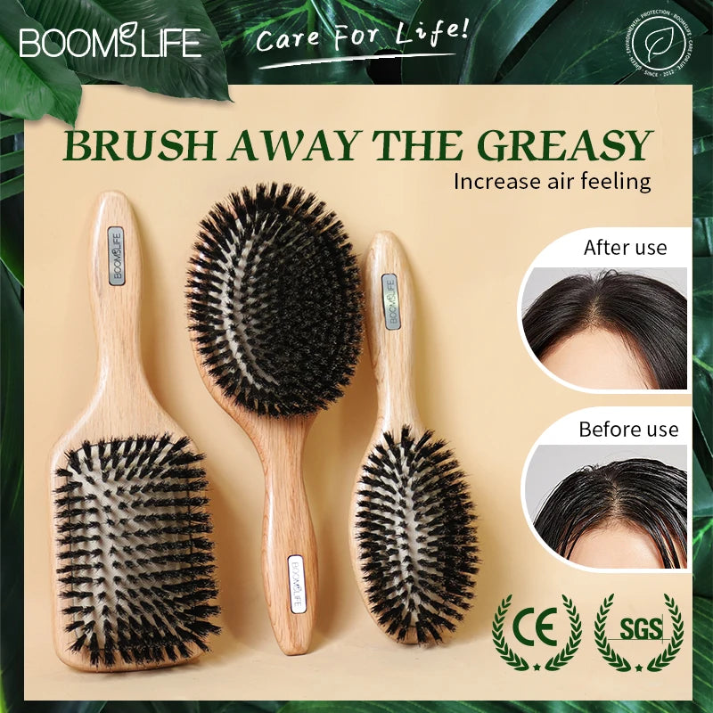 Boar Bristle Hair Brush for Hair Detangle