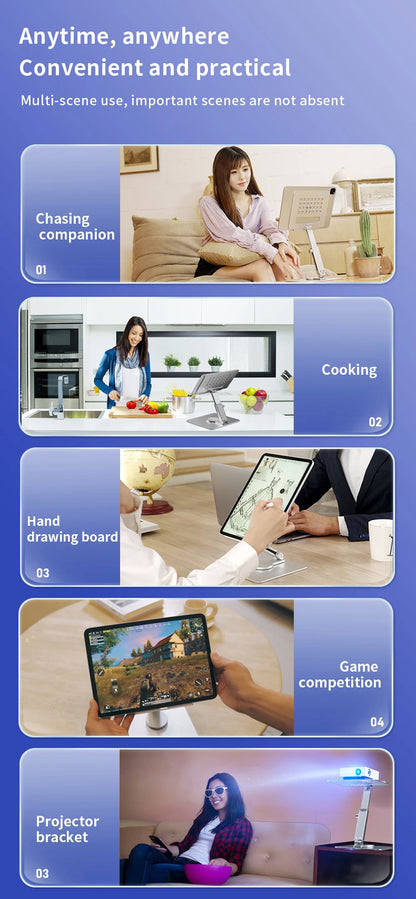 Aluminum Adjustable Foldable Tablet Stand Desk