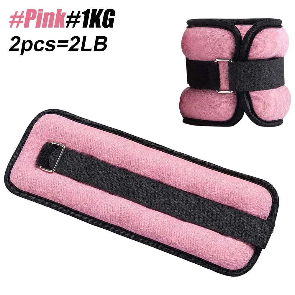 1Pair Adjustable Ankle & Wrist Weights (0.5Kg/1Kg) - Neoprene Leg Arm Straps for Running, Yoga - Strength Training for Women Men