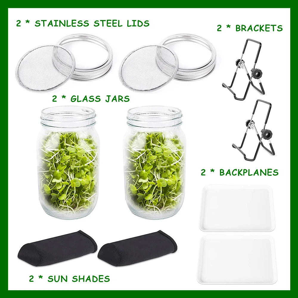 🌱 Harvest Health at Home: The Deluxe Glass Seed Sprouting Jar Kit