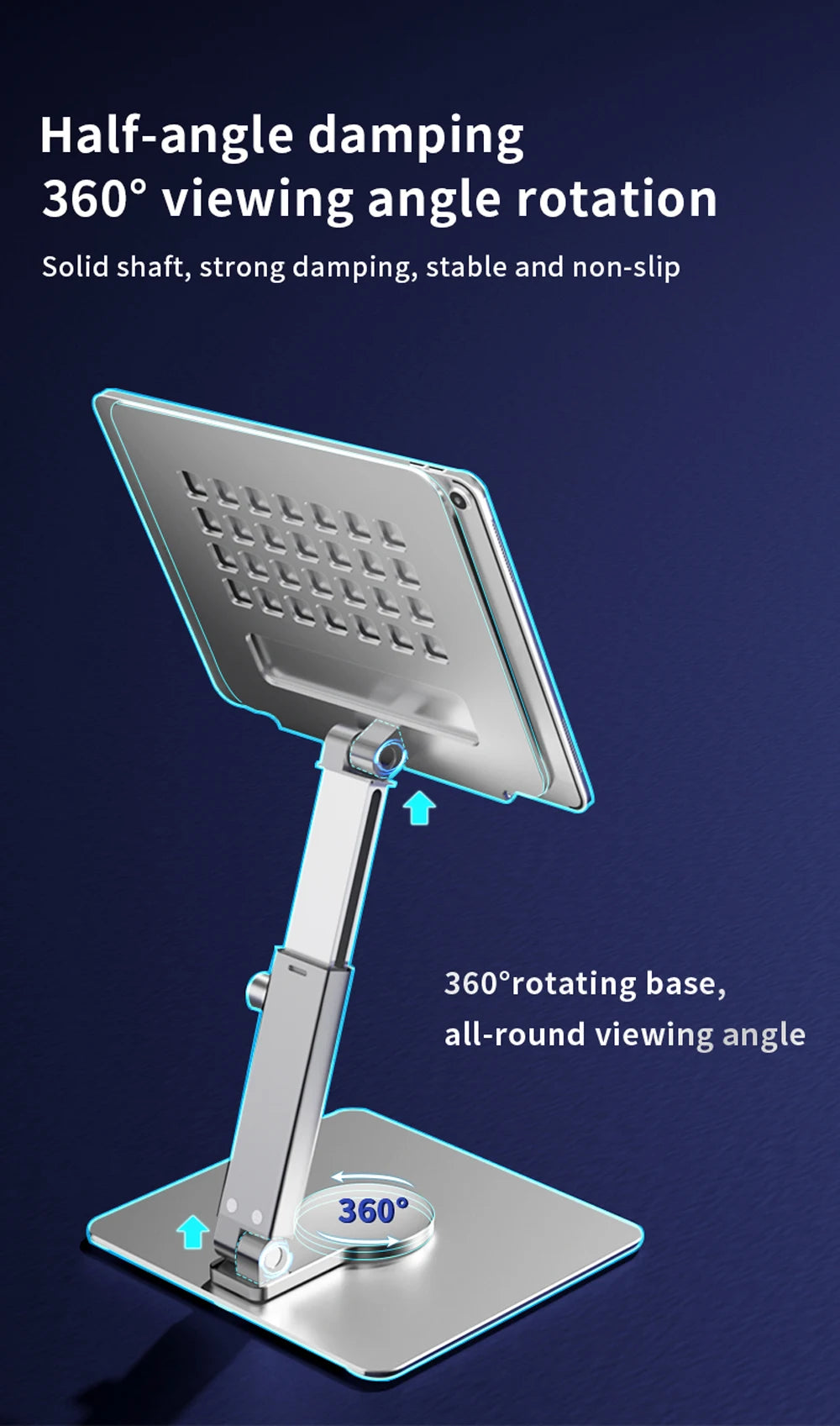 Aluminum Adjustable Foldable Tablet Stand Desk