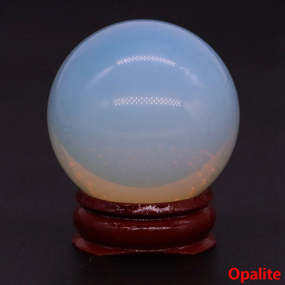 Halloween | 40MM Halloween Crystal Sphere – Natural Gemstone Energy Ball with Wooden Stand