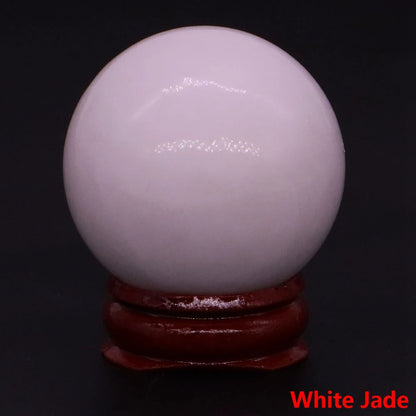 Halloween | 40MM Halloween Crystal Sphere – Natural Gemstone Energy Ball with Wooden Stand