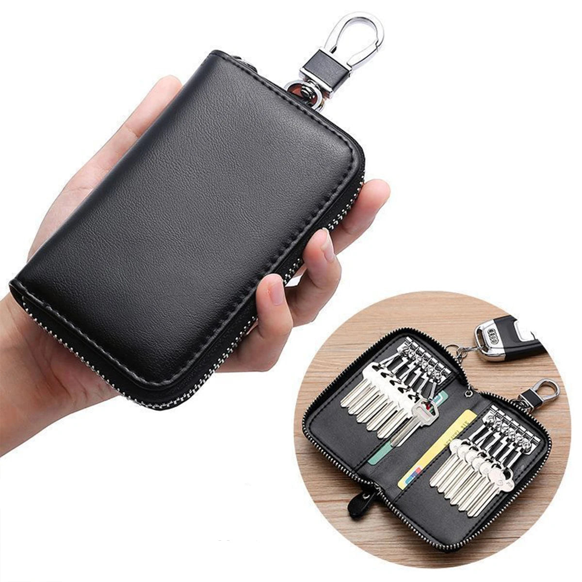🔑 Shield Your Essentials: The All-Inclusive Portable PU Key Bag & Organizer