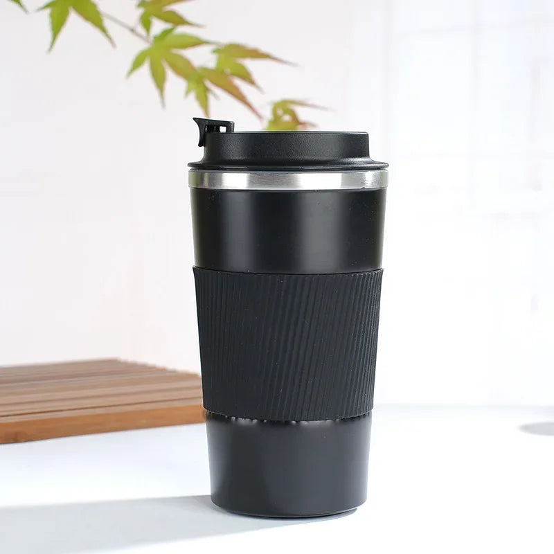 ☕ Brew-Ready Brilliance: The Non-Slip Stainless Steel Thermal Coffee Mug