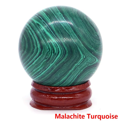 Halloween | 40MM Halloween Crystal Sphere – Natural Gemstone Energy Ball with Wooden Stand