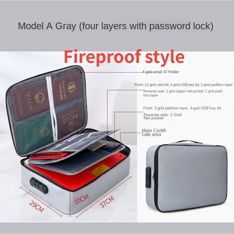 Fireproof & Waterproof Document Storage Bag