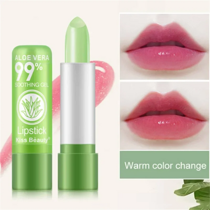 🌿 The Botanical Bloom: Aloe Vera Color-Changing Moisturizing Lipstick