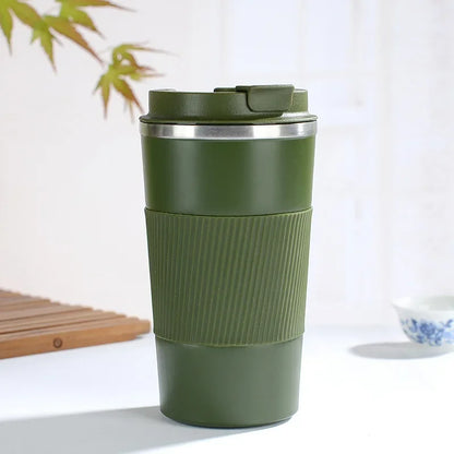 ☕ Brew-Ready Brilliance: The Non-Slip Stainless Steel Thermal Coffee Mug