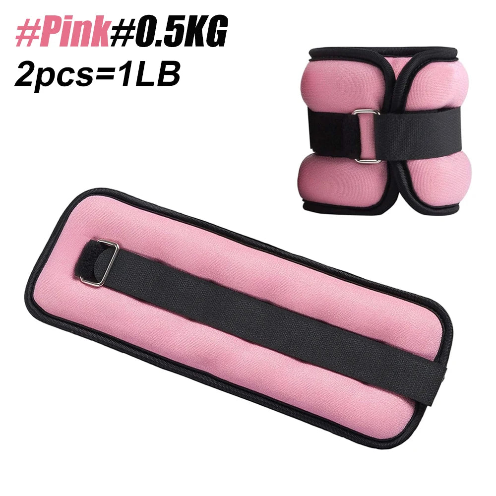 1Pair Adjustable Ankle & Wrist Weights (0.5Kg/1Kg) - Neoprene Leg Arm Straps for Running, Yoga - Strength Training for Women Men