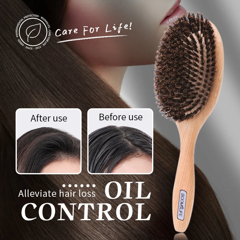 Boar Bristle Hair Brush for Hair Detangle