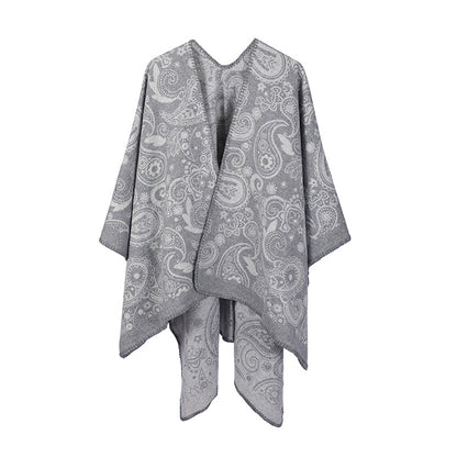 Women'S Jacquard Paisley Wool Cross Shawl