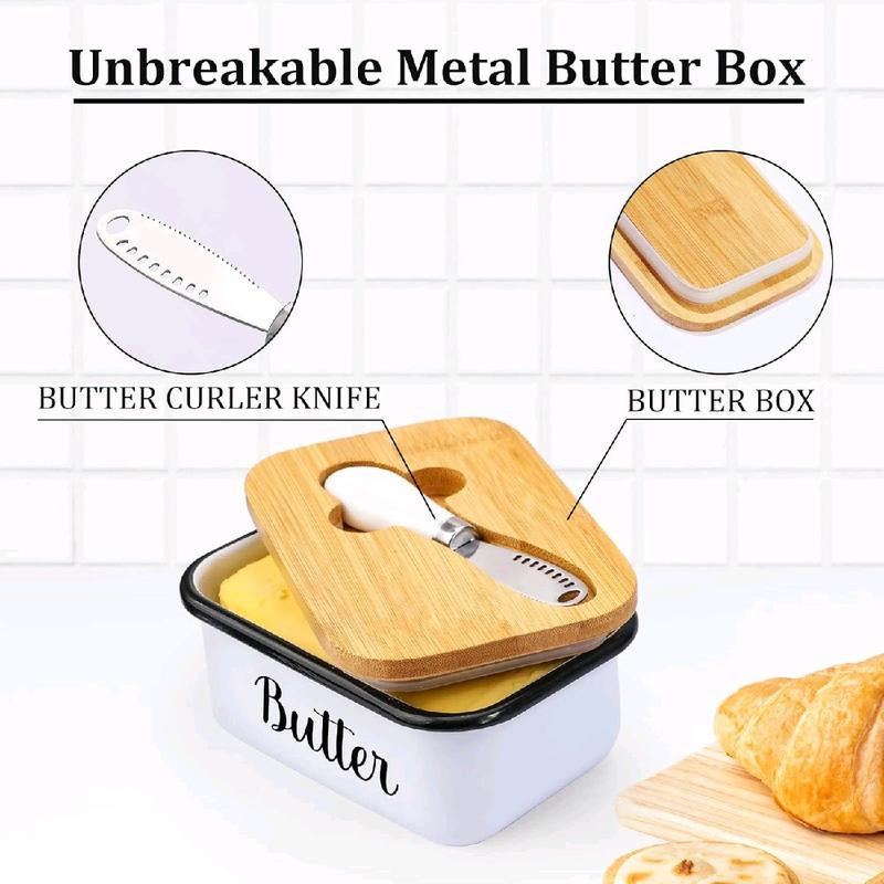 Butter Dish with Lid and Butter Curler Knife