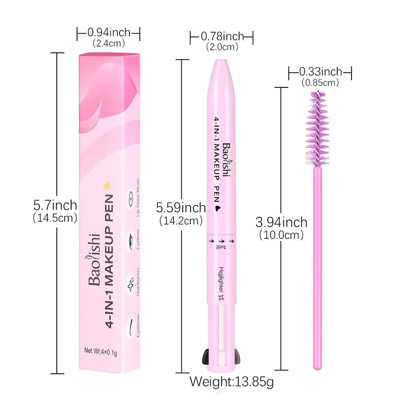 🖋️ The Swiss Army Pen of Beauty: 4-in-1 Multi-Functional Cosmetic Pencil