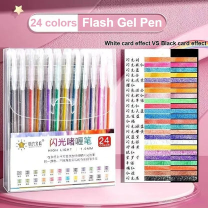 ✨ The Radiant Stroke: 24-Color Glitter & Neon Gel Pen Set