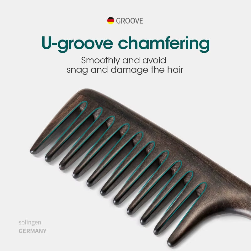 MR.GREEN Natural Wood Wide-Tooth Comb – Gentle Care for Healthy Hair