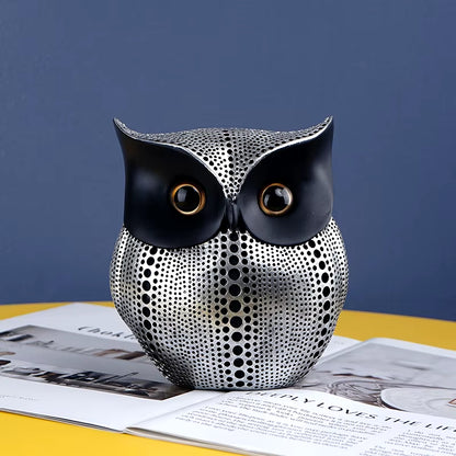 Nordic Owl Statue for Home Decor, Crafted Figurinesresin Animal Sculptures Collection for Bedroom, Office Book Shelf, TV Decorat