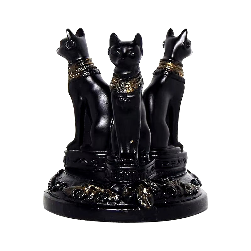 Triple Egyptian Retro Cats Statue