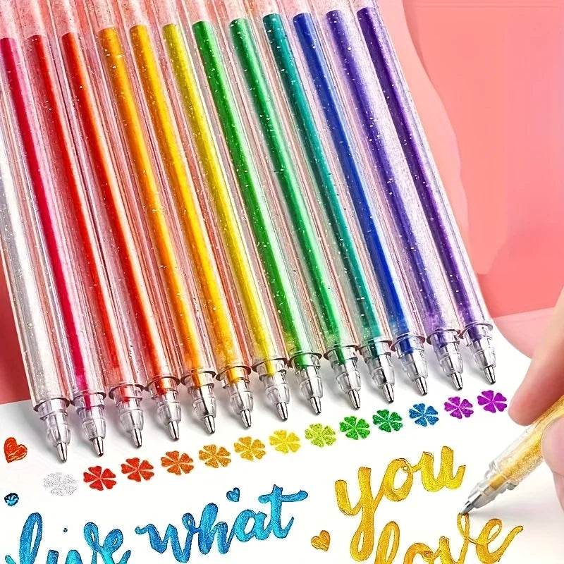 ✨ The Radiant Stroke: 24-Color Glitter & Neon Gel Pen Set