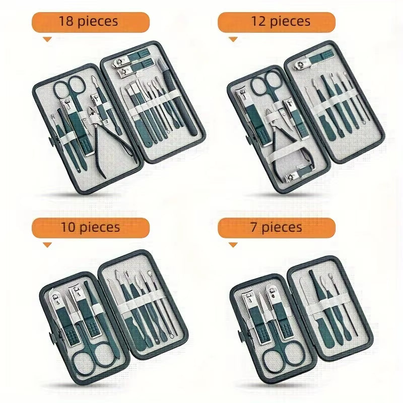 ✂️ The Master Suite: Professional 7-18 Piece Stainless Steel Manicure & Pedicure Set