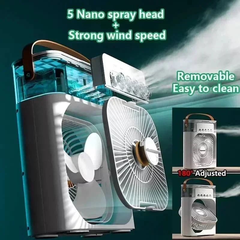 🌬️ The Personal Oasis: 3-in-1 Portable Desktop Air Cooler, Humidifier & LED Night Light