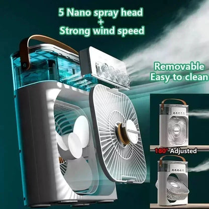 🌬️ The Personal Oasis: 3-in-1 Portable Desktop Air Cooler, Humidifier & LED Night Light