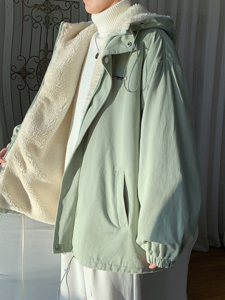 Men'S Cotton-Padded Jacket Fleece-Lined Thick Casual Jacket