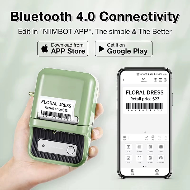 B21 Mini Portable Thermal Label Printer