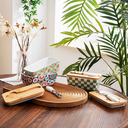 🌿 The Pastoral Pantry: Country-Style Ceramic Butter & Cheese Box