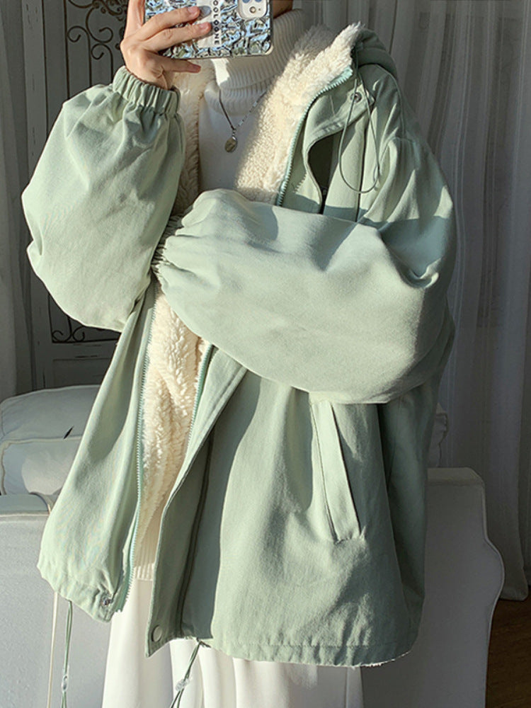 Men'S Cotton-Padded Jacket Fleece-Lined Thick Casual Jacket