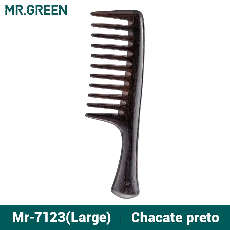 MR.GREEN Natural Wood Wide-Tooth Comb – Gentle Care for Healthy Hair