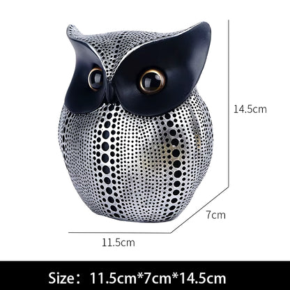 Nordic Owl Statue for Home Decor, Crafted Figurinesresin Animal Sculptures Collection for Bedroom, Office Book Shelf, TV Decorat