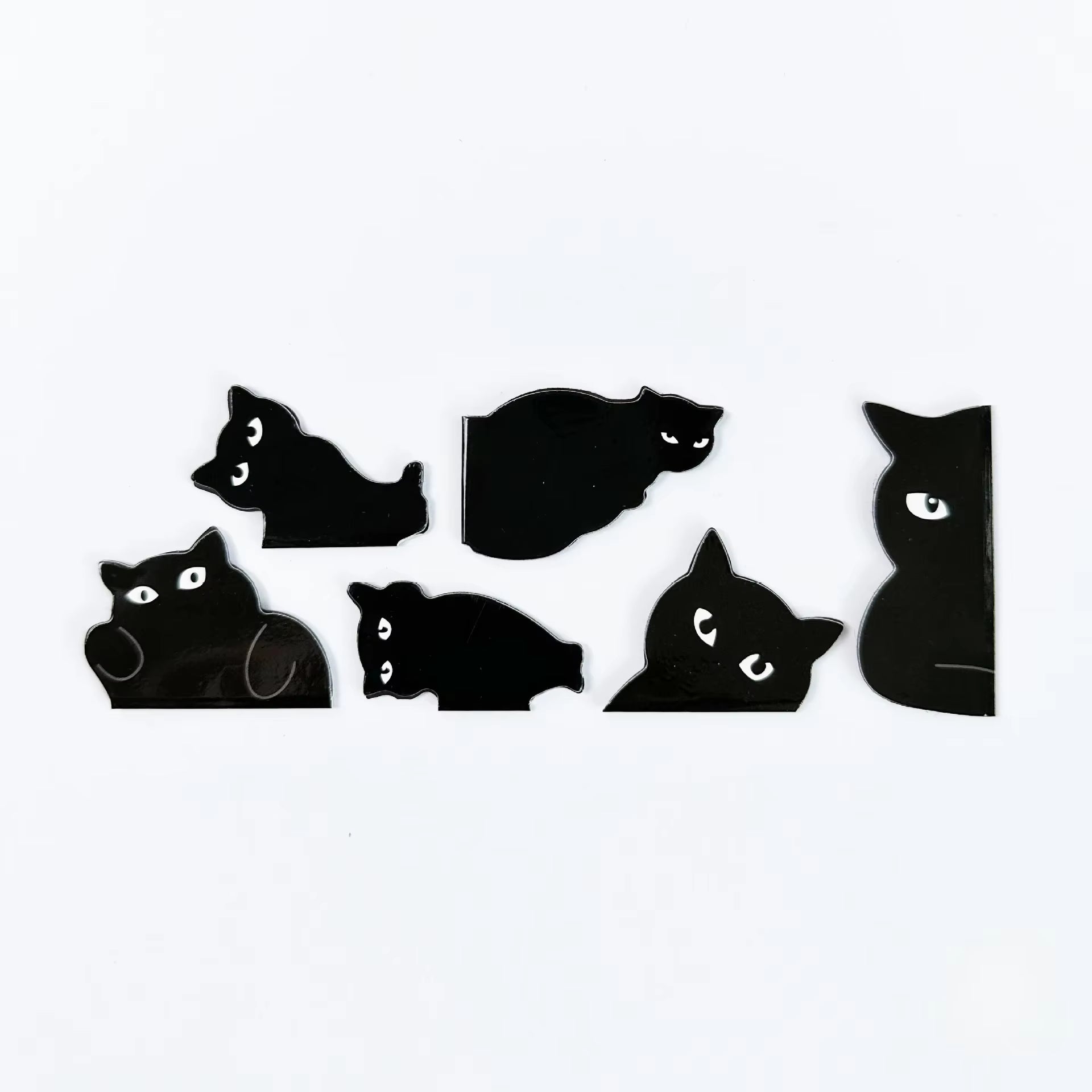 Halloween | Black Cat Magnetic Bookmarks — 6 / 7-Piece Set