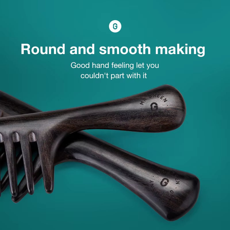 MR.GREEN Natural Wood Wide-Tooth Comb – Gentle Care for Healthy Hair