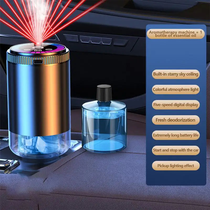 Smart Car Air Fresheners Auto Aromatherapy Perfume with LED Light Romantic Atmosphere Oil Diffuser Car Accessories