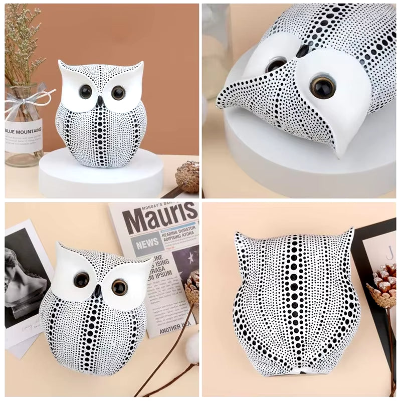 Nordic Owl Statue for Home Decor, Crafted Figurinesresin Animal Sculptures Collection for Bedroom, Office Book Shelf, TV Decorat