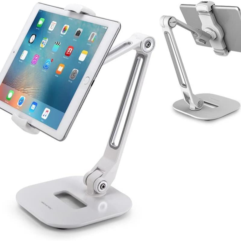 Ipad Stand for Desk with Short Arm or Adjustable Stand with 15'' Arm, 360° Swivel Ipad Stand Holder Fits 4”-11"(Diagonal) Ipad/Mini/Air/Pro