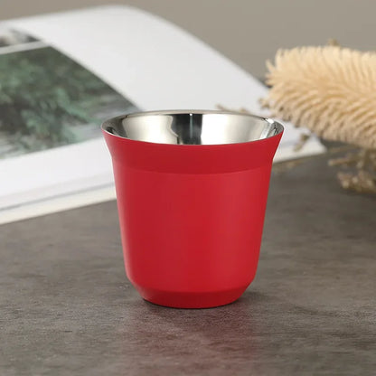 ☕ The Espresso Essential: 80ml Double-Wall Stainless Steel Mini Coffee Cups