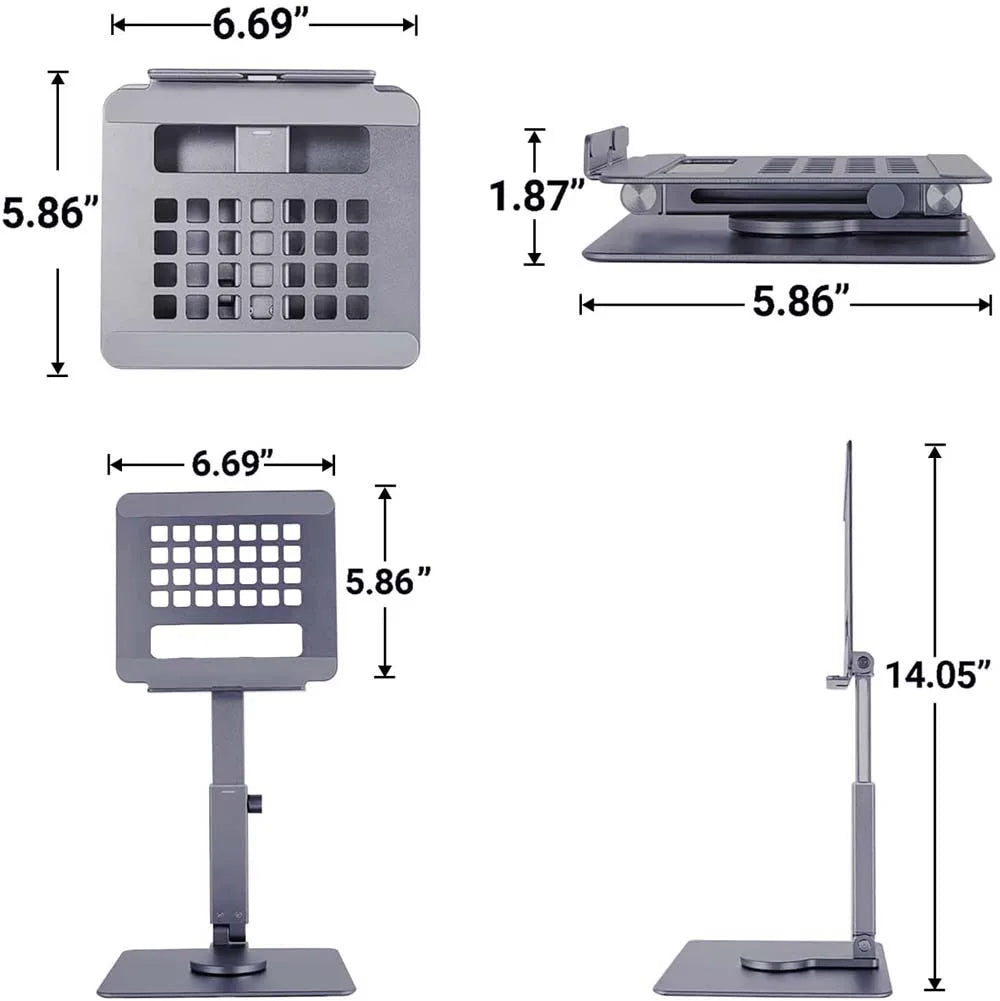 Aluminum Adjustable Foldable Tablet Stand Desk