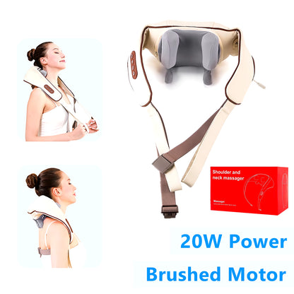 20-26W Wireless Neck & Shoulder Massager – Deep Kneading Massage Shawl with Heat