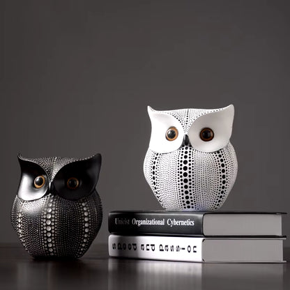 Nordic Owl Statue for Home Decor, Crafted Figurinesresin Animal Sculptures Collection for Bedroom, Office Book Shelf, TV Decorat